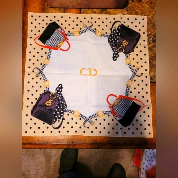 Dior Accessories - Chirtian Dior Polka Dot Handkerchief with Purse Design